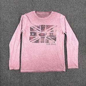 Vintage 2000s Y2K Pepe Jeans London Pink T Shirt Long Sleeve Women’s Size Large